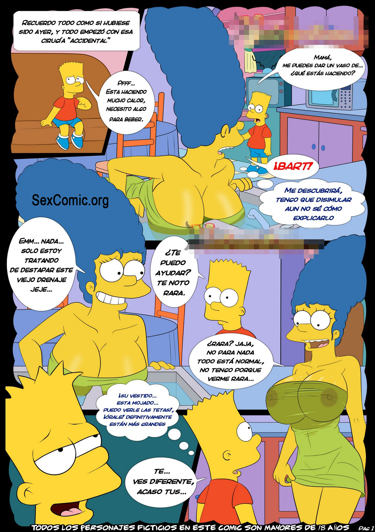 Simpsons Sex Comics - Los Simpsons xxx - incesto con MamÃ¡
