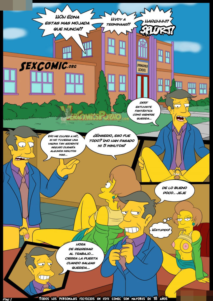 723px x 1024px - Los Simpsons xxx Edna Krabappel Follando con Bart Comic Porno